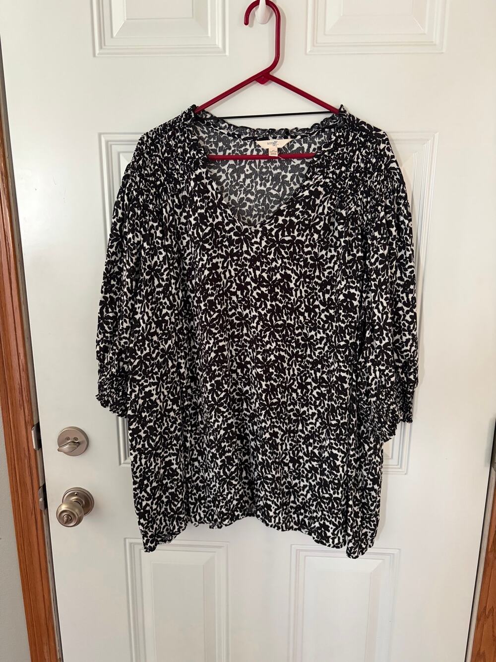 Terra Sky Top 4XL Floral Boho Blouse